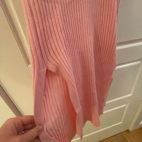 SOLD: NOT ON POSHMARK - Pink Knit Bodycon Dress with Collar - Picture 4 of 5